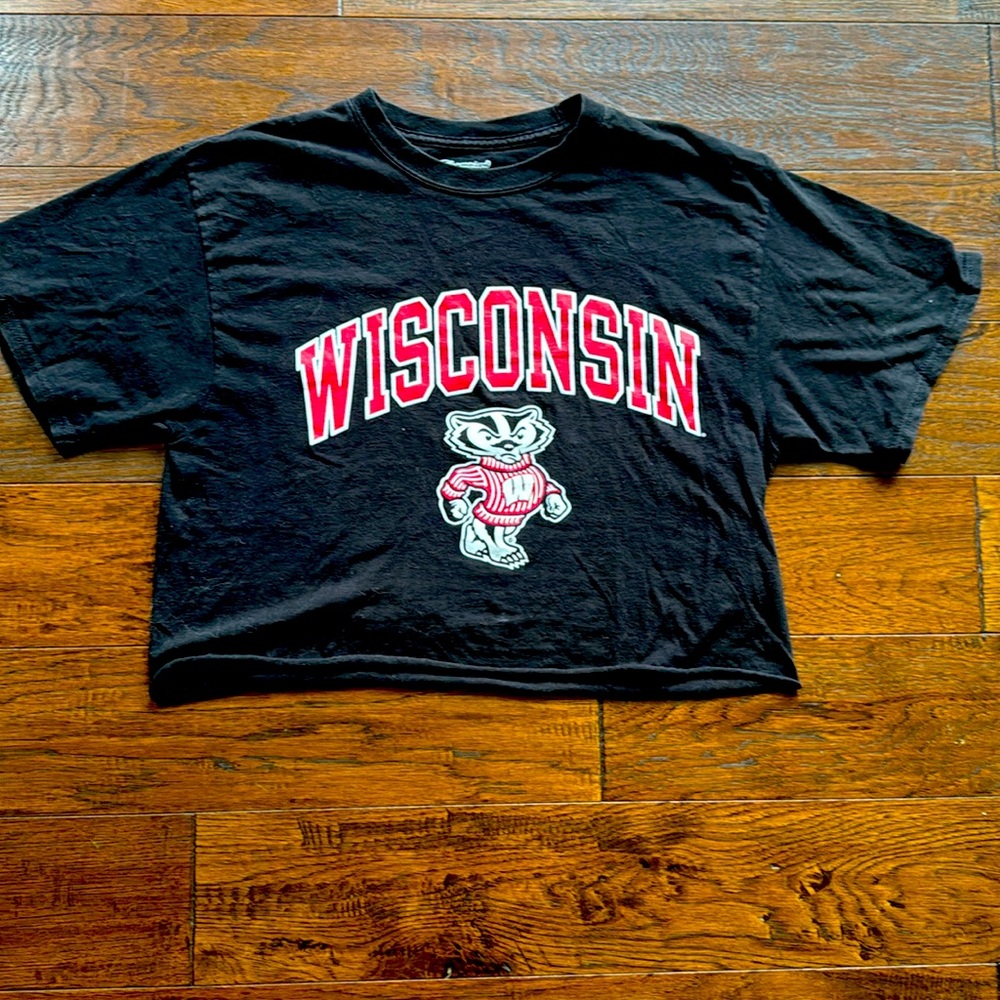 Badger University of Wisconsin crop top black size M Champion